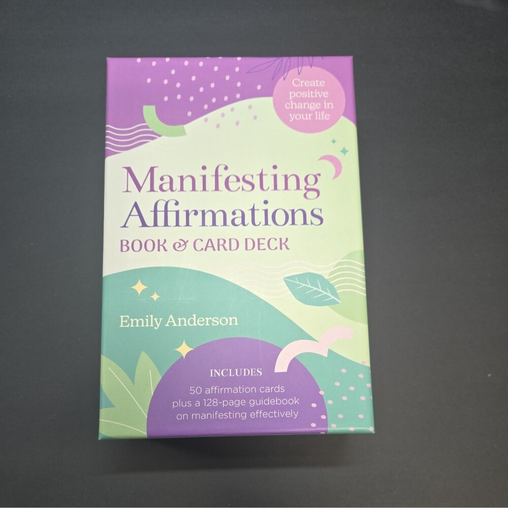 MANIFESTING AFFIRMATIONS Book and Card Deck (50 Card Deck) By Emily Anderson/New